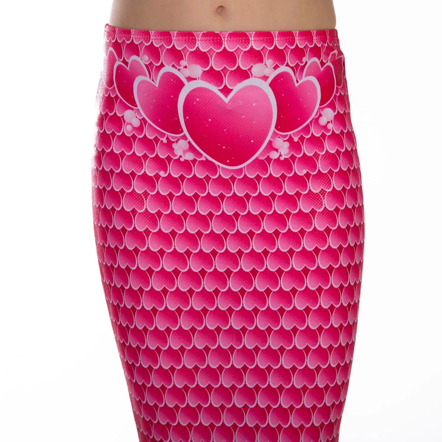Hearts zeemeerminstaart roze met Monovin, Bikini top, Zwembril en Ketting