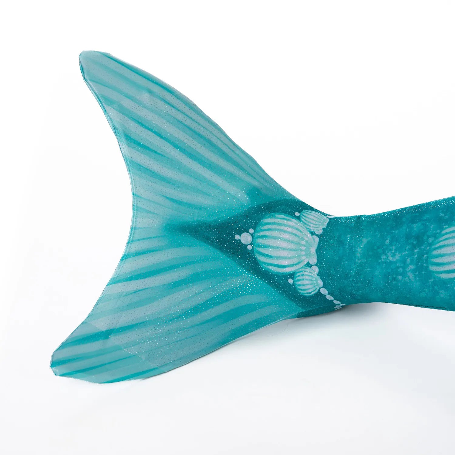 Shelly mermaid tail with monofin, bikini top, goggles and necklace