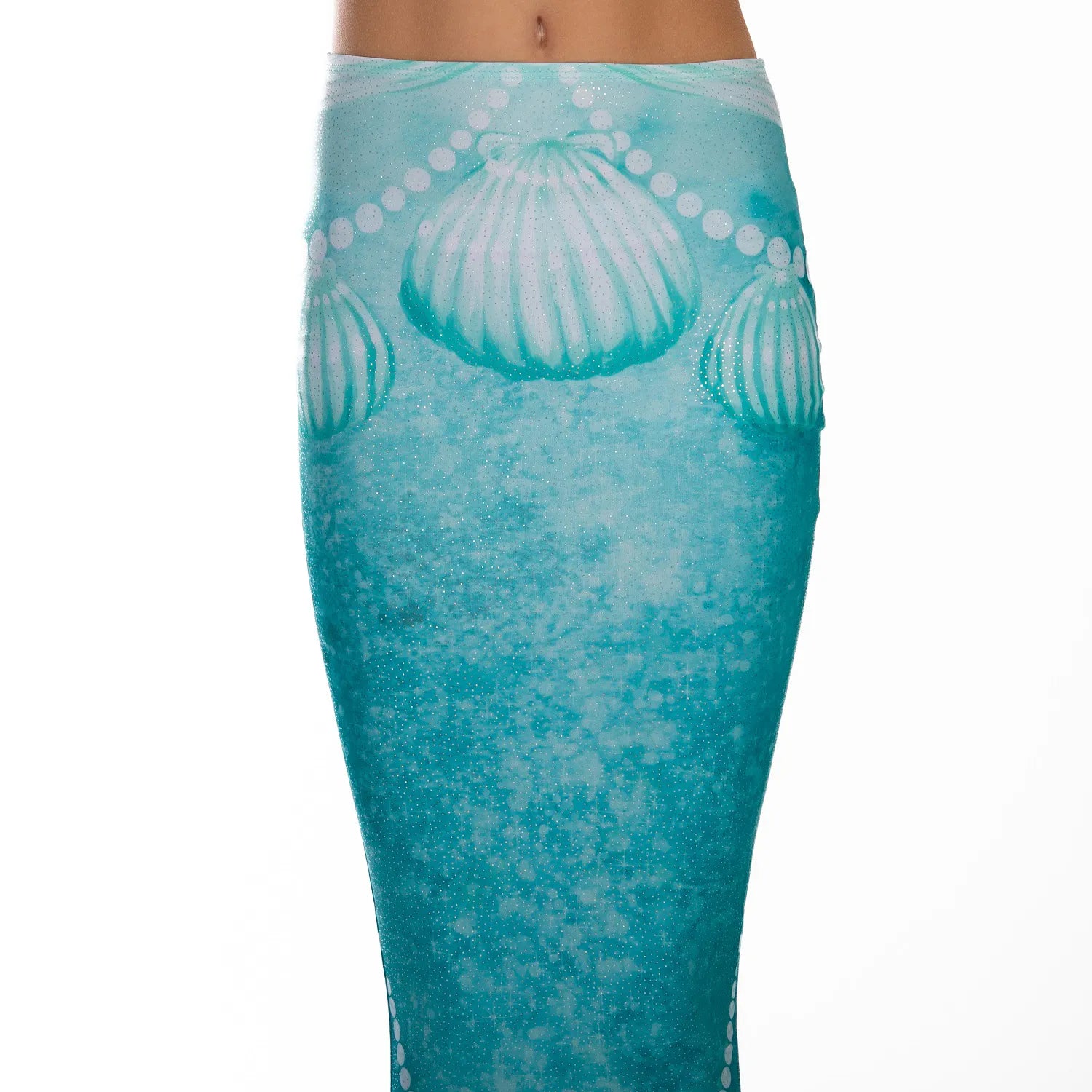 Shelly Meerjungfrauenflosse mit Monoflosse, Bikinioberteil, Schwimmbrille und Halskette
